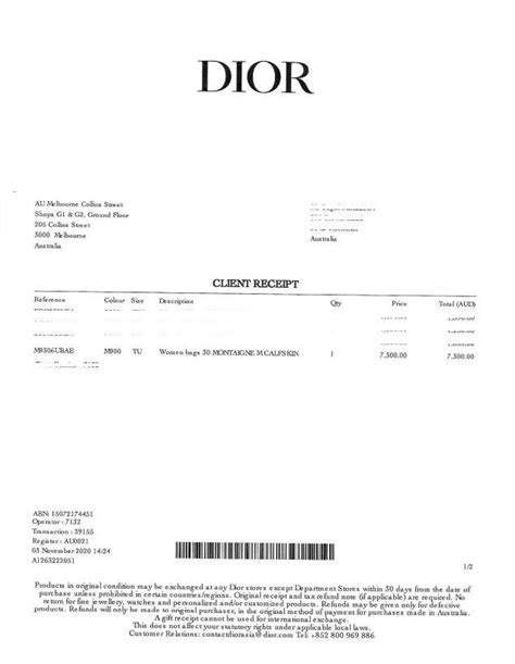 dior bag receipt|dior track my order.